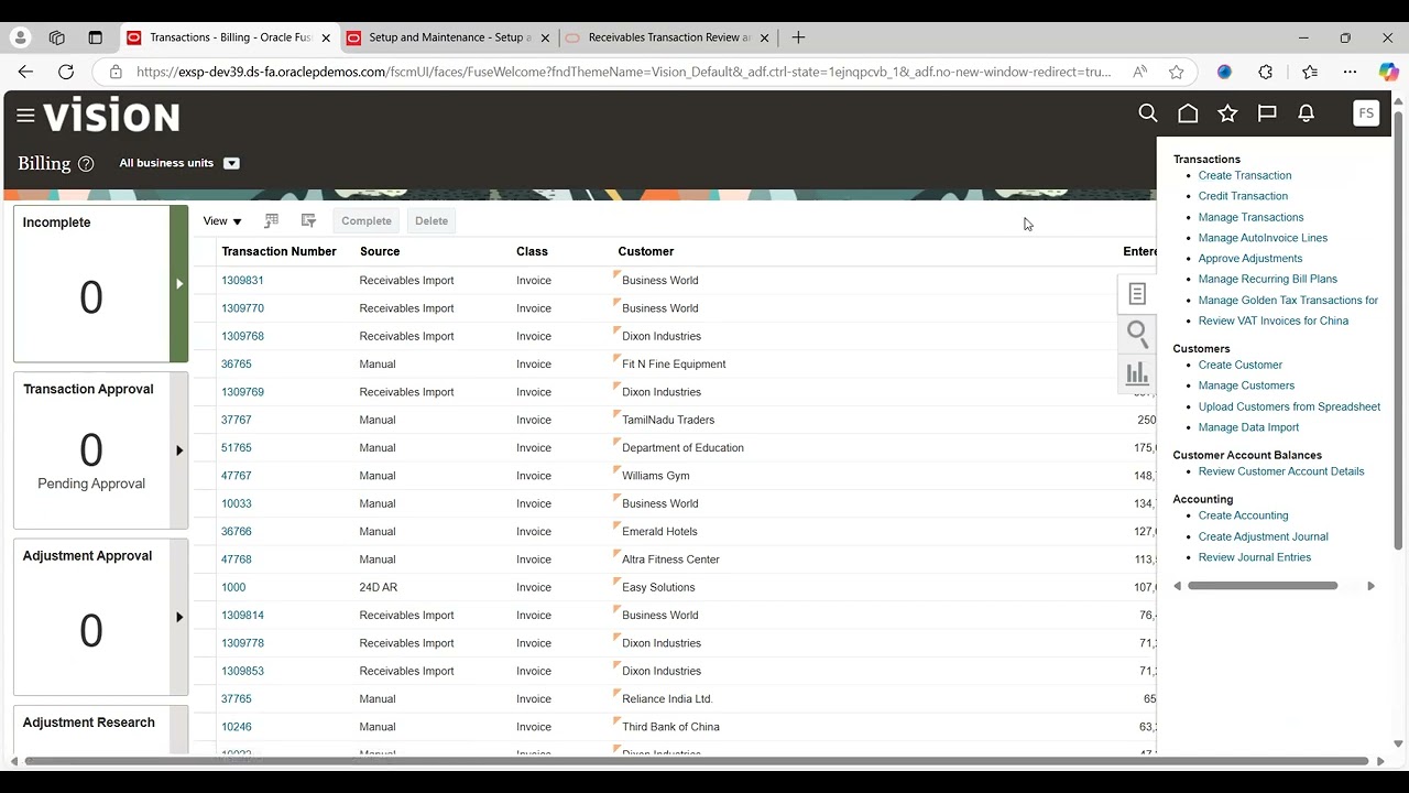 Oracle Fusion Receivables || 24D -Receivables Transaction Review and Control