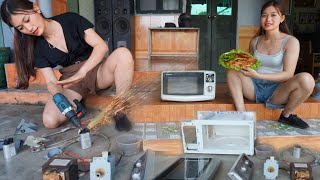 Genius girl_Repairs and restores an old broken super strong barbecue grill to its original state.