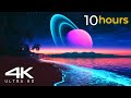 10 hours loop  bioluminescent beach screensaver live wallpaper  4k ultra