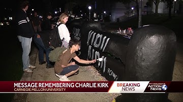 Carnegie Mellon students paint fence in honor of Charlie Kirk