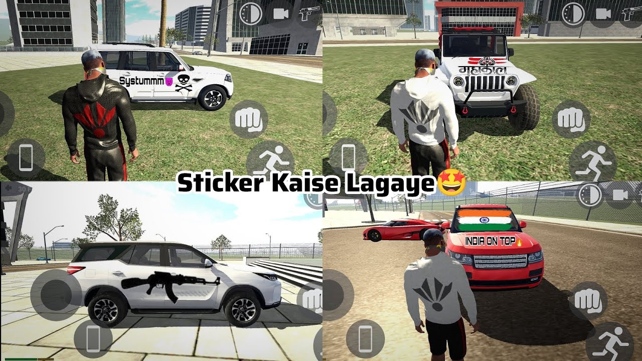 Car par sticker kaise lagaye🔥Indian bike driving 3d😎Hindu sticker kaise