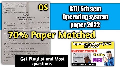 70% Paper matched of rtu 5th sem operating system | RTU 5th sem Exam Papers