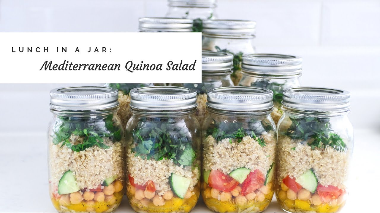 Mediterranean Chickpea Mason Jar Salads - Detoxinista