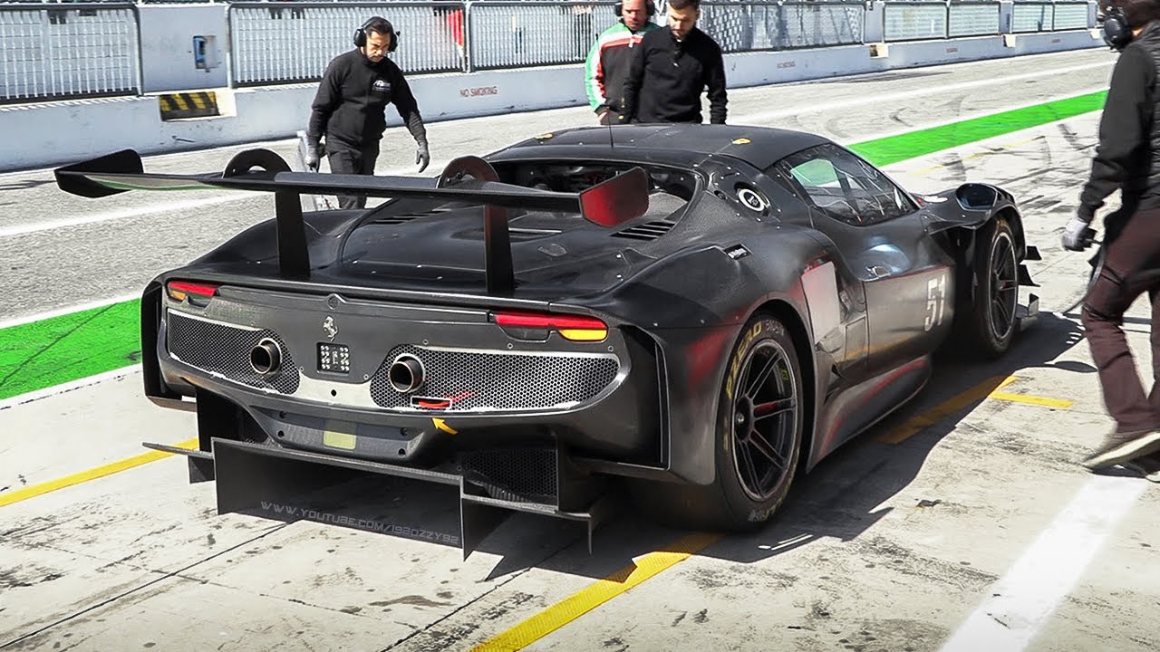 2023 Ferrari 296 GT3 Sound, Accelerations & Downshifts in action at ...