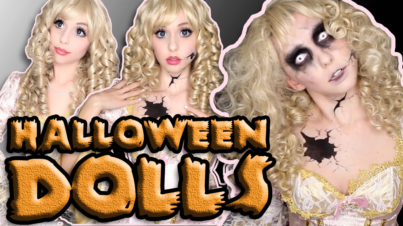 HALLOWEEN DOLLS MAKEUP TUTORIAL Halloween 2015 YouTube
