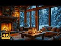 Soothing Fire Sounds &amp; Winter Snow | Cozy Room Ambience for Calm &amp; Peaceful Relaxation 🔥❄️