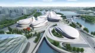 Changsha Meixihu International Culture & Art Centre Animation © Zaha Hadid Architects