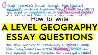 how to write an essay in geography