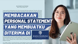 Personal Statement Yang Membawaku ke Johns Hopkins, Columbia, dan Harvard University