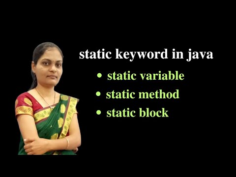 static keyword in java(Hindi static variable static method static block placement java course
