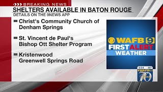 Shelters available in Baton Rouge, surrounding areas during extreme cold