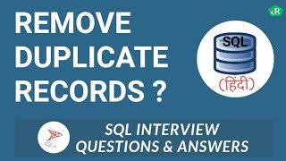 How to Remove/Delete Duplicate Records in SQL [ Hindi ] | SQL Interview Questions and  Answers | #08