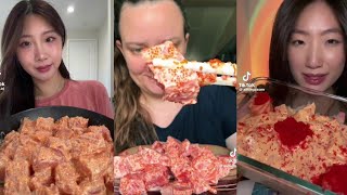 Tiktok Creamy Sashimi Salmon Mukbang Compilation