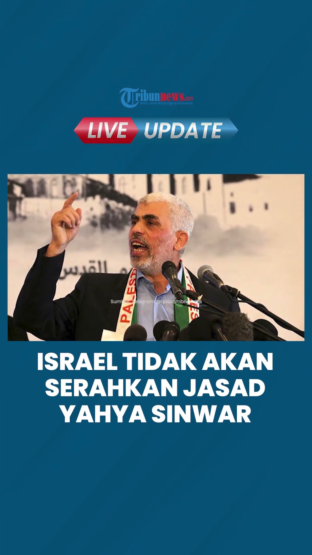 Israel Tolak Serahkan Jasad Yahya Sinwar saat Gencatan Senjata, Pejabat: Itu Tidak akan Terjadi