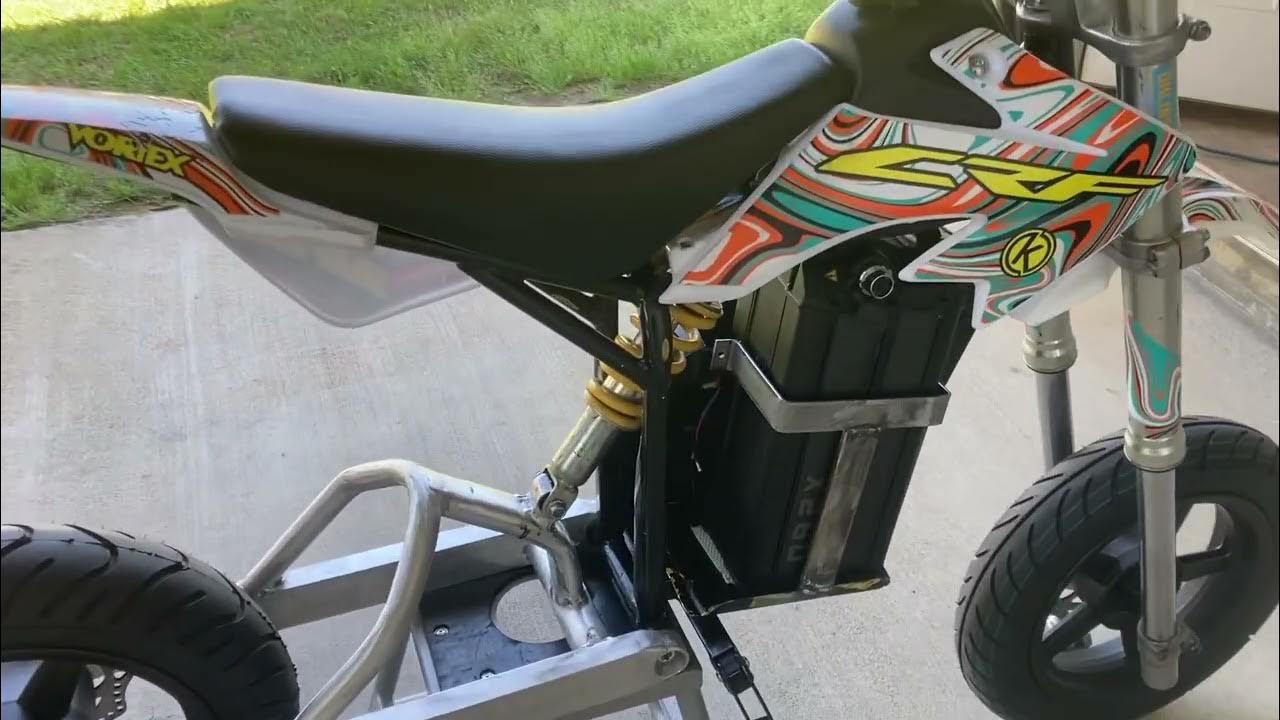 RAZOR mx650 SURRON battery mount in frame. YouTube