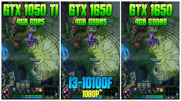 GTX 1050 Ti vs GTX 1650 gddr5 vs GTX 1650 gddr6 (with i3-10100F) | League of Legends