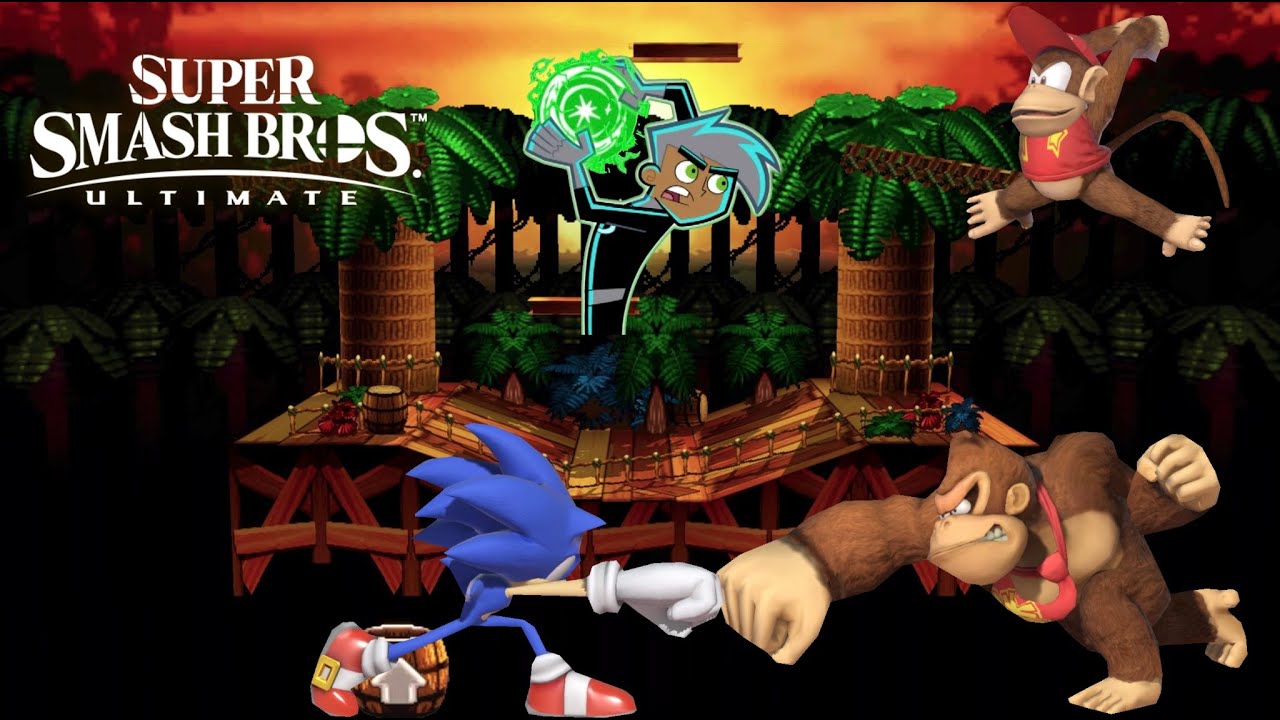 Super Smash Bros Ultimate Danny Phantom And Sonic Vs Donkey Kong And Diddy Kong