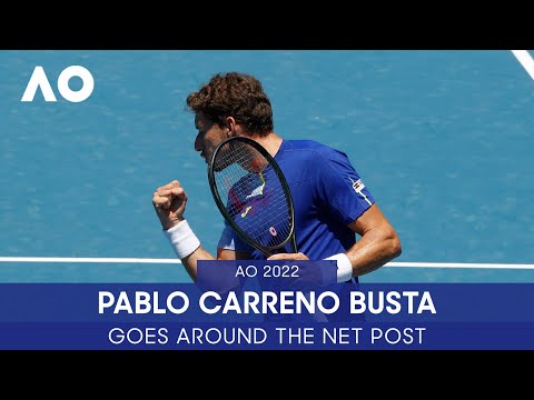 Carreno Busta Goes Around the Net Post | Australian Open 2022