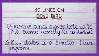 10 Lines on Dove in English | Few Lines on Dove Bird | About Dove