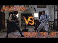 Thomas (Jackie Chan) vs. Thug (Benny Urquidez) in the movie Wheels on Meals 1984 4K HDR