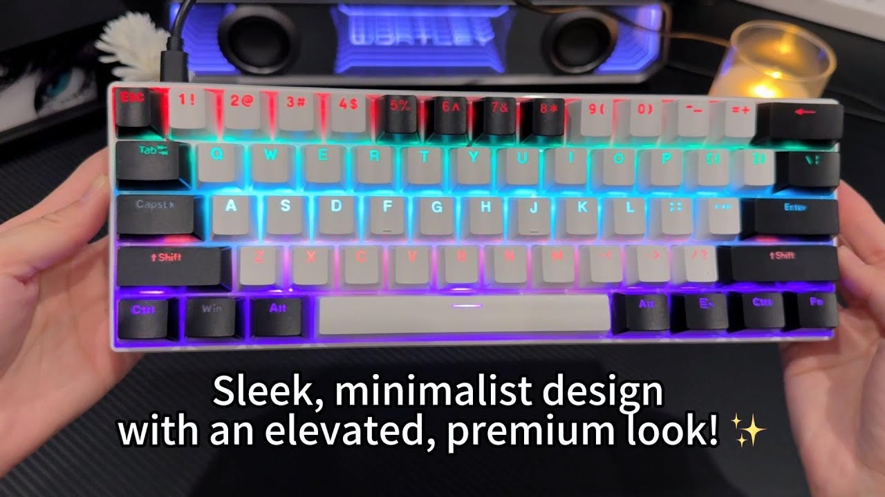 ergonomic compact 61Key wired Mechanical Keyboard, Premium Gaming Keyboard for mac laptop PC Esports