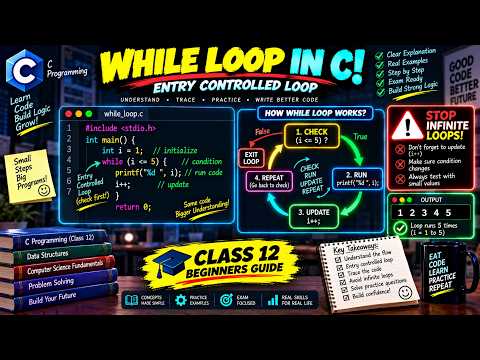 While Loop in C Programming: Syntax, Execution Flow & Examples (Class 12)