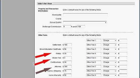 Seller Net Sheet - Preferences