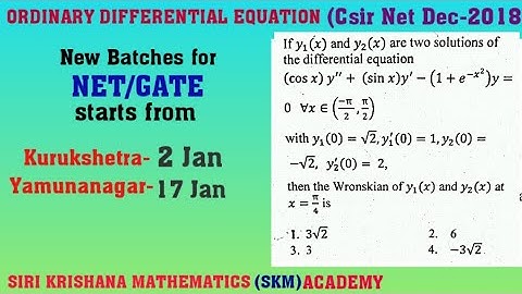 Ordinary Differential Equation solution NET Dec-2018,code-A,Q-41,code-B,Q-44,code-C,Q-47