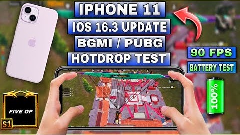 iPhone 11⚡️iOS 16.3 Update Fully Rush Hotdrop Gameplay Test | 90 Fps ON BGMI  PUBG Montage / Five op