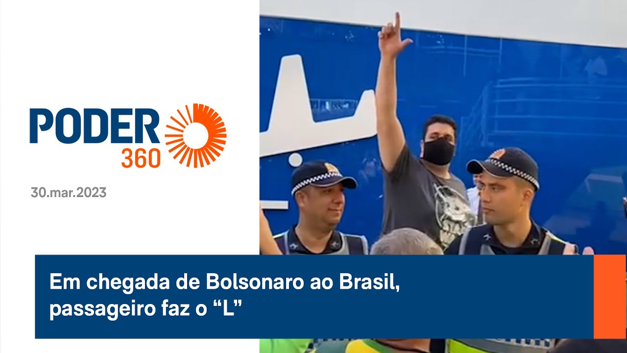 Em chegada de Bolsonaro ao Brasil, passageiro faz o “L”