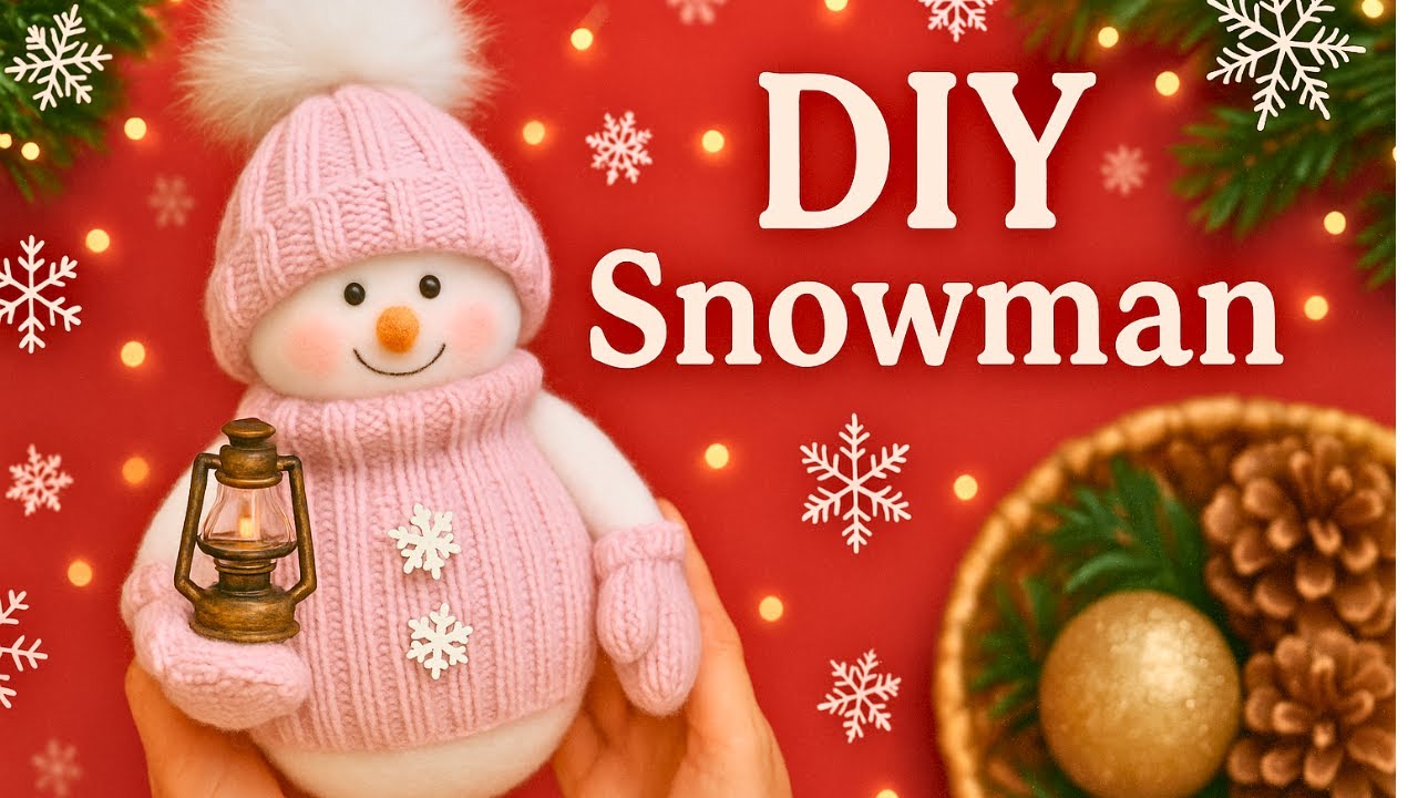 Милый снеговичок DIY ⛄❄️ Полный мастер-класс по зимней игрушке (для новичков!)