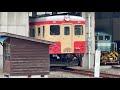 青森・下北交通大畑線、旧大畑駅キハ22（下北交通キハ85）国鉄色ツートン動態保存公開運転会。構内線路と庫を往来 Japanese old Dieselcar,Ohata Sta.Aomori pref