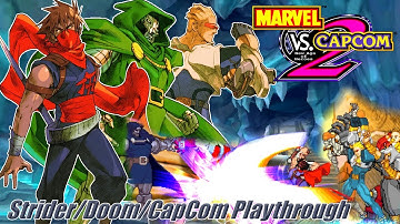Marvel vs. Capcom 2 (Dreamcast) - Strider Hiryu/Dr. Doom/Capt. Commando Arcade Playthrough