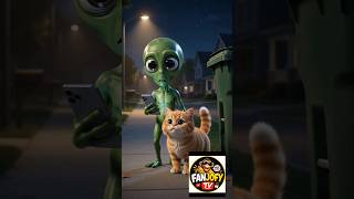 👽 Alien vs Cat 😂 He Was NOT Ready #shorts