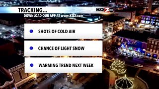 Tracking shots of frigid air, chance of light snow