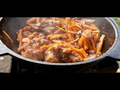 Самый вкусный,видеорецепт плова из кролика,в казане на углях