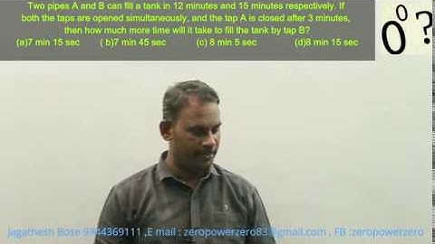 Aptitude Solutions for Pipes and Cisterns-Part -5