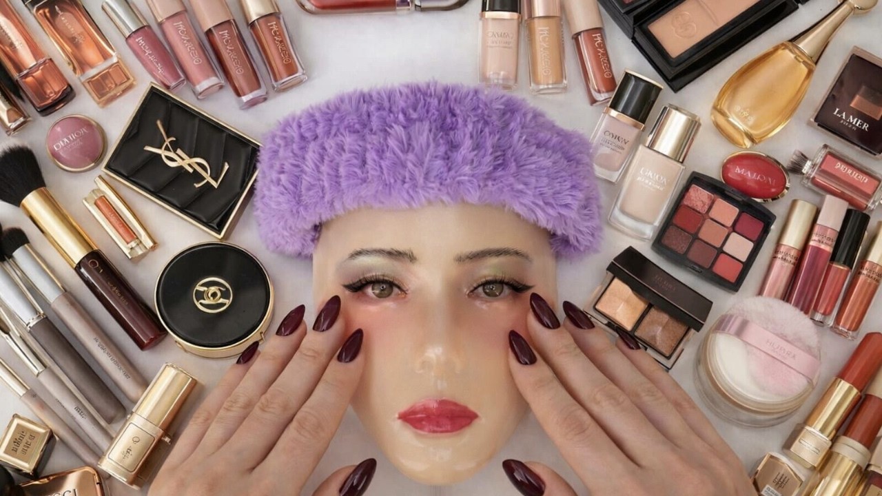 ASMR Makeup on Mannequin 🎭(No Talking)