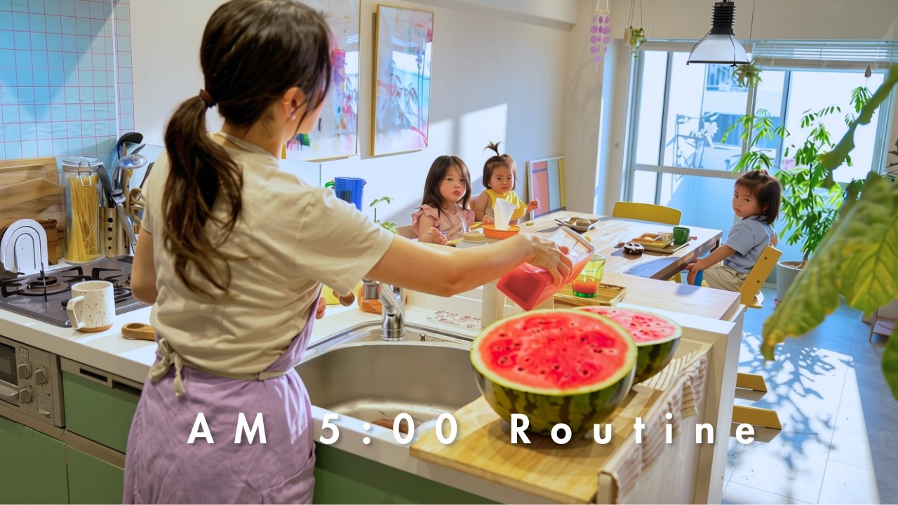 5 AM Summer in Japan🍉Traditional Japanese Breakfast🍚Mom of 3|Home Motivation Vlog