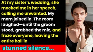 At my sister’s wedding, she publicly mocked me, then her groom silenced the entire room
