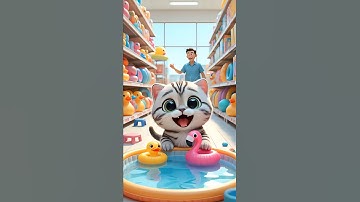 Flamingo Float Fiasco: Whiskers Delivers Poolside Fun! 🐱🦩💦 #shorts  #catfunny  #poolsidefun
