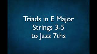 Guitar Scales Etc No 17C Triads in E Major Strings 3 5 to Jazz 7ths