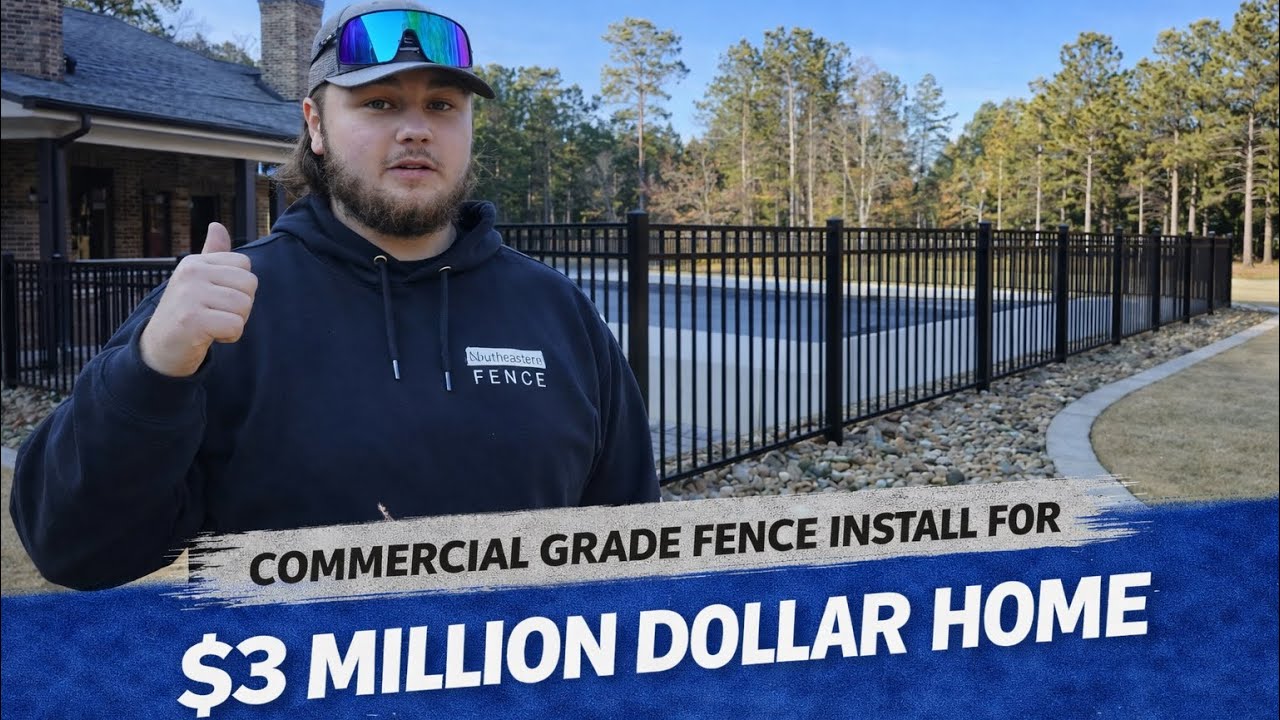 Installing an aluminum fence for a 3 million dollar home in Moncure, NC 