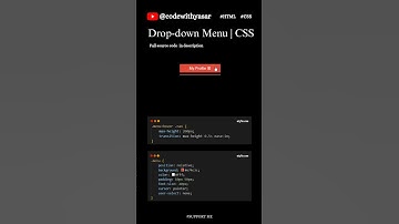 ⚡ Drop-down Menu using HTML & CSS #htmlcss #coding #shortvideo #dailyshorts