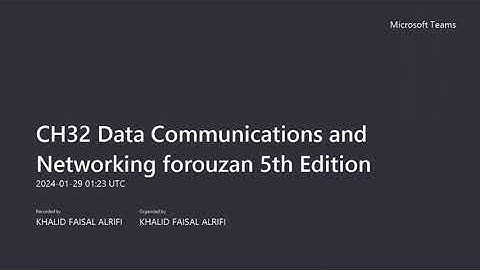 CH32 Data Communications and Networking forouzan 5th Edition