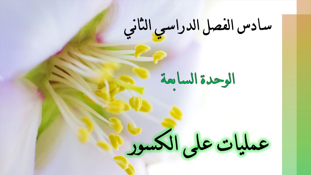 مراجعة الوحدة السابعة/ للصف السادس/ للفصل الدراسي الثاني/ منهج الكويت/ رياضيات