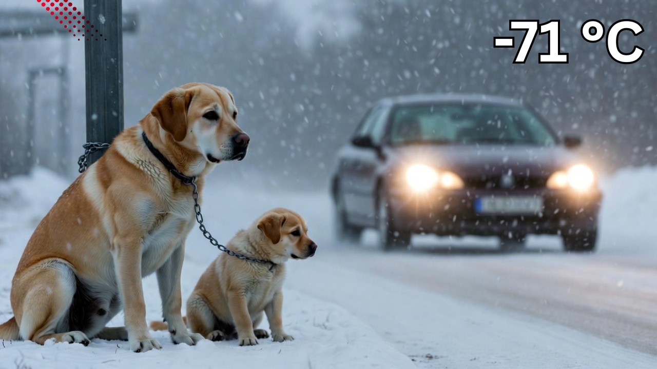 Brave Woman Rescues Labrador Dog and Puppy from Heavy Snowfall ...