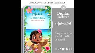 Custom Baby Moana Birthday Invitation | Personalize Your Celebration! #shorts #shortsvideo