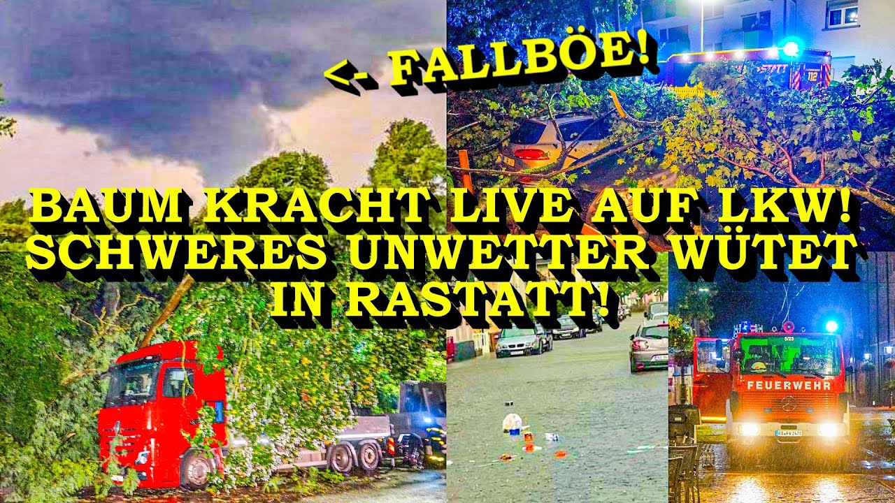 +++ HEFTIGES UNWETTER (FALLBÖE) VERWÜSTET RASTATT +++ RUND 200 EINSÄTZE: FEUERWEHR & THW | DOWNBURST