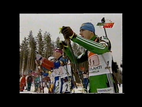 Видео: Биатлон, сезон 1997 98, 3 этап Контиолахти, эстафета, мужчины